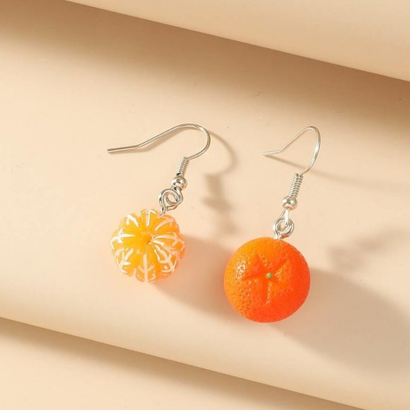 Mandarin Tangerine Oranges Mismatch Earring NEW! 1163 - Picture 2 of 3